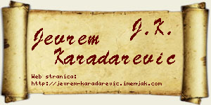 Jevrem Karadarević vizit kartica